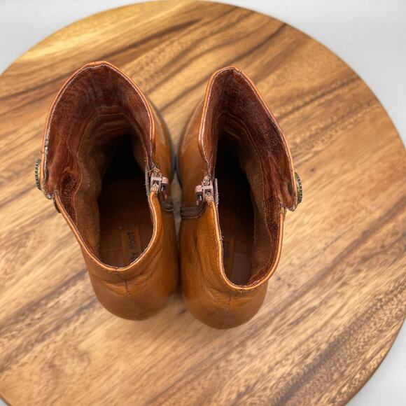 Miz Mooz Boots Womens Size 6.5 Brown Leather Button Zip Booties Heels - Picture 5 of 8